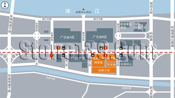 广州保利世贸博览展馆导航交通图