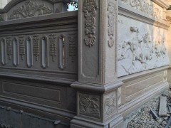 花岗岩别墅围墙栏杆浮雕系列装饰应用图片