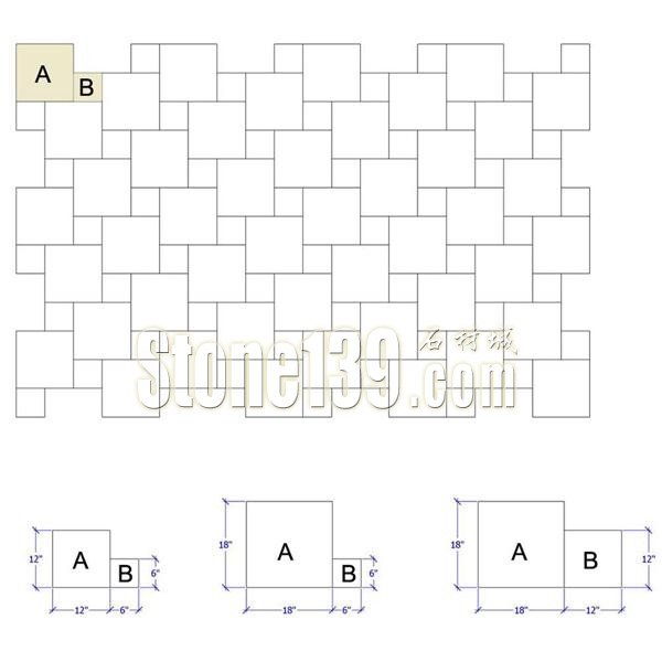 石材薄板铺地的十四种拼贴方法