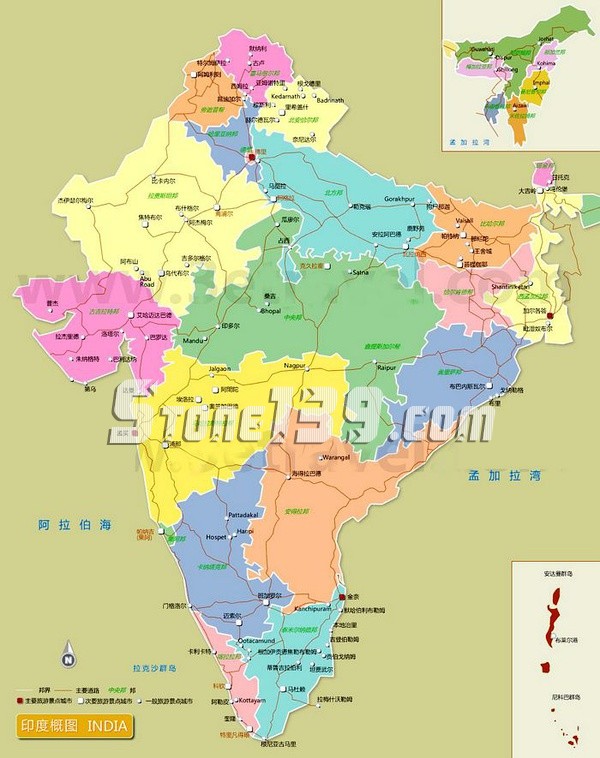 印度石材地图