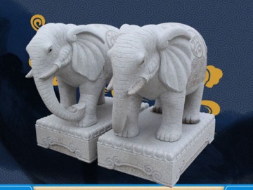 2米石雕大象门口摆件 惠安石雕大象加工厂批发 厂家直销
