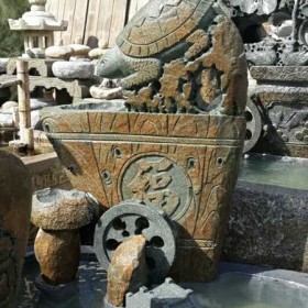 园林雕刻 石雕流水池鱼缸