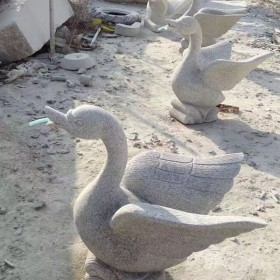 湖北花岗岩动物雕刻 喷水鸭子