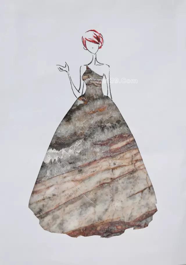 大理石纹理的裙子
