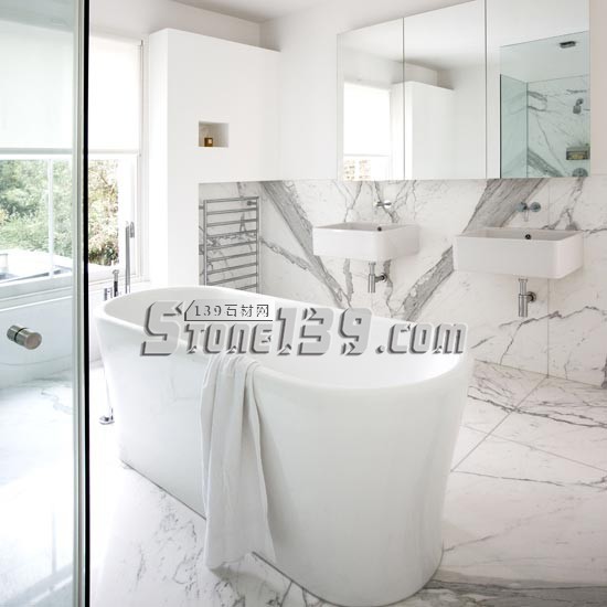 白色大理石家装应用之浴室系列