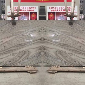 蓝金沙对拼 石材背景墙