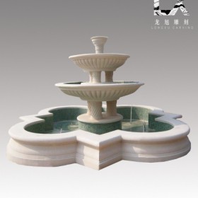 供应定制纯手工雕刻优质汉白玉西式喷泉