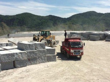 湖南芝麻灰花岗岩荒料堆场