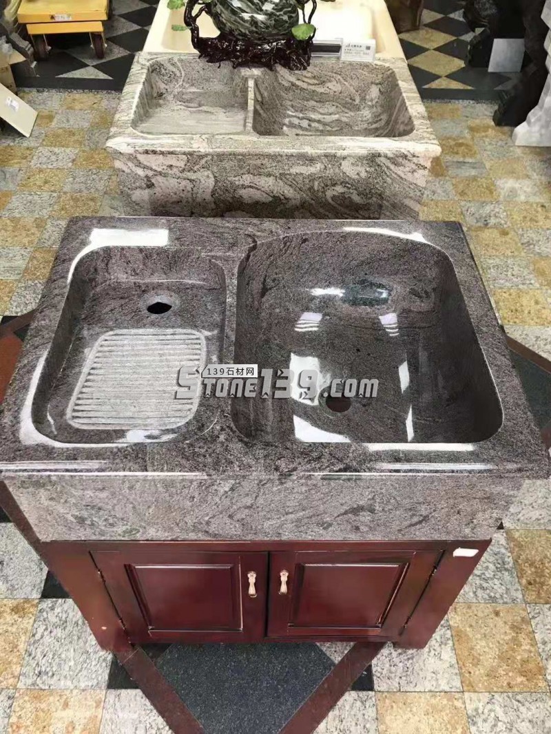 石材一体洗衣池（木材柜子底座）网上畅销产品