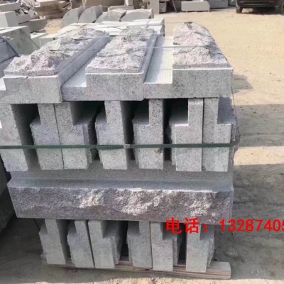 路沿石表面蘑菇加工 路边花坛盆栽石材