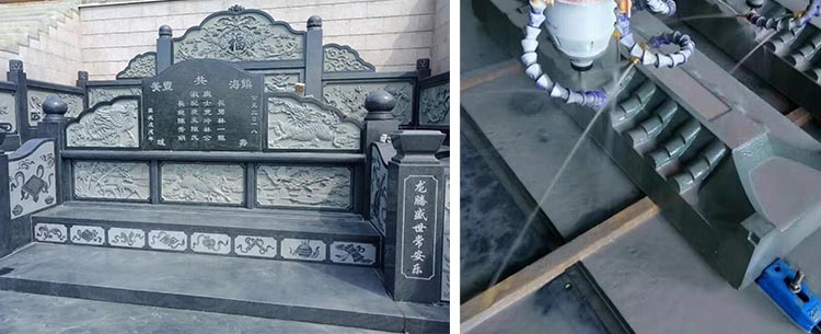 双头石材雕刻机应用于殡葬行业