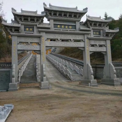 宗教石雕牌坊 寺庙石雕牌坊楼 妙莲华界