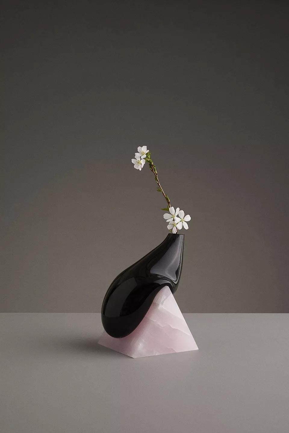 玻璃&石材花瓶：一枝花、一颗石、一种品味