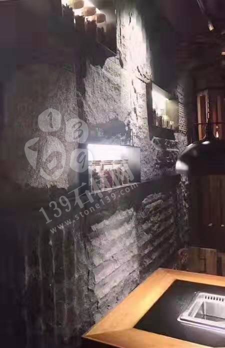 芝麻黑等黑色石材自然面复古背景墙装饰 中国风的韵味 世界流行
