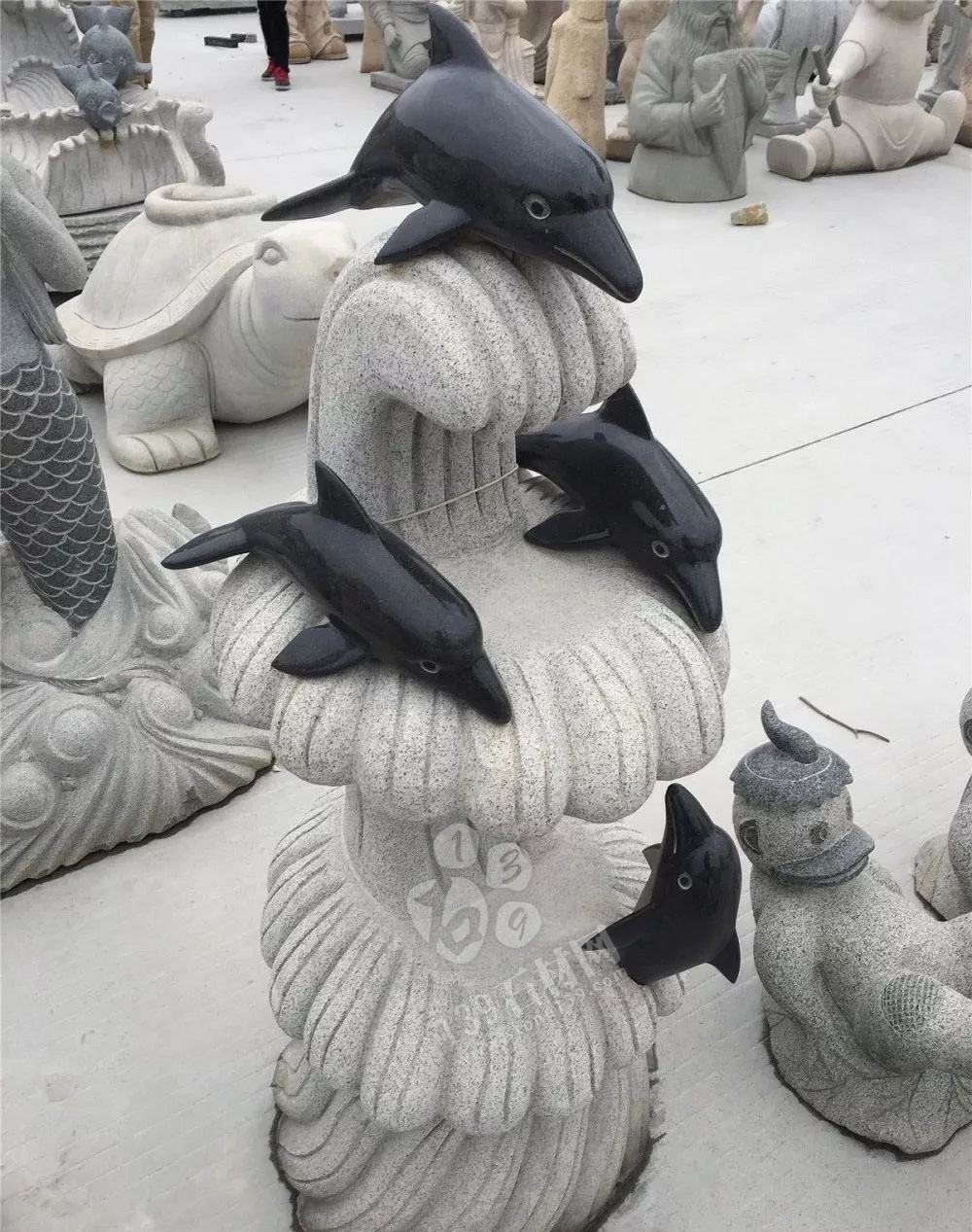 渔业石雕主题海洋生物馆 寓意生动形象 栩栩如生