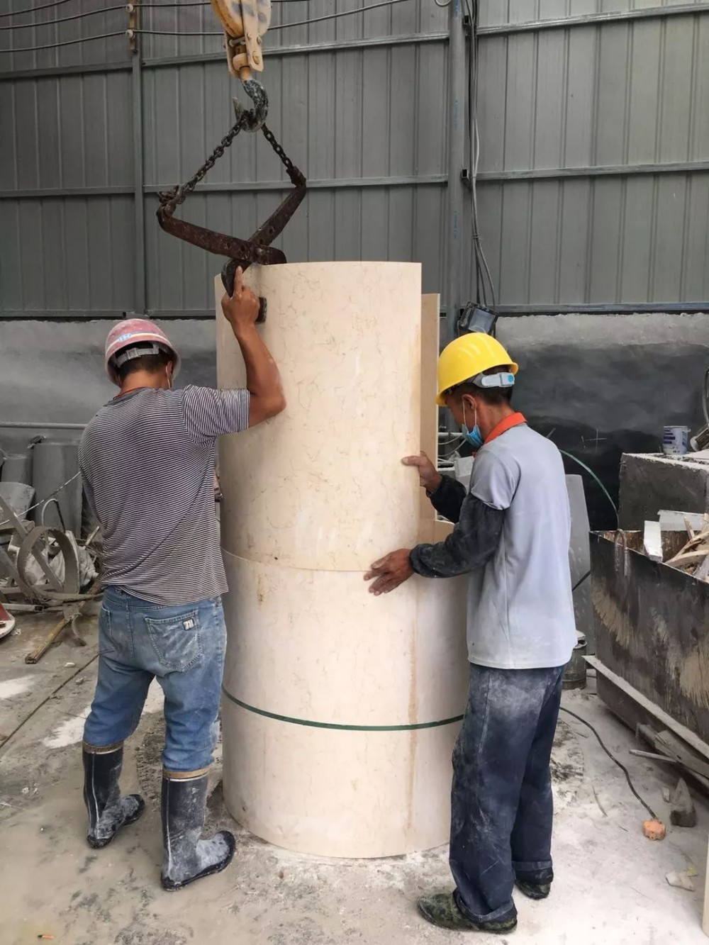 图解石材圆柱弧形板的加工过程