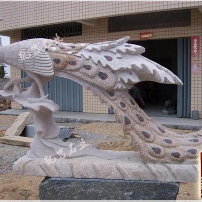 动物石雕孔雀石雕的摆放及象征的寓意-凯岩石业