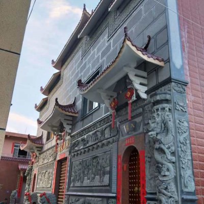 中国风青石墙面浮雕装饰