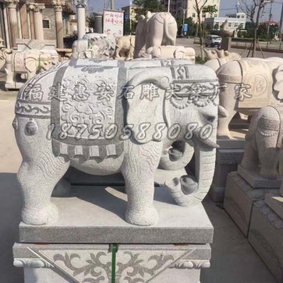 惠安石雕大象石雕大象价格吉象定制户外石雕风水大象摆件
