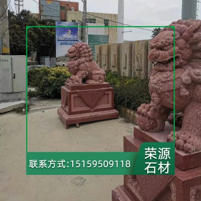 现货北京石狮子一对 传统石雕狮子 花岗岩动物摆件