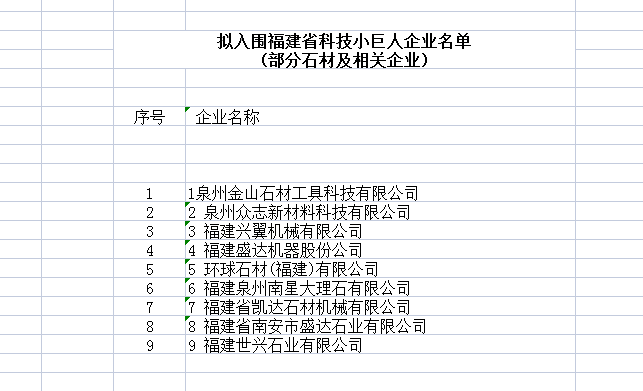 祝贺这9家石材科技企业入围2021年福建省科技小巨人企业，最高奖2000万元！