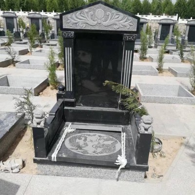 山西黑墓碑（浮雕）中国传统墓碑石