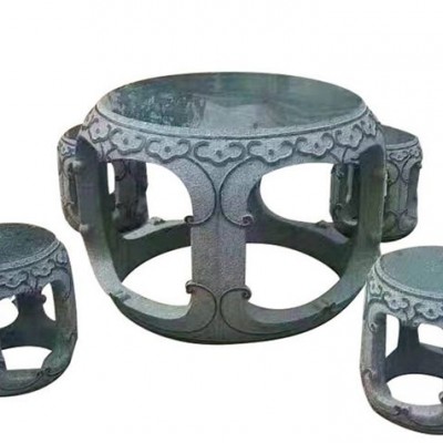 青石桌凳 石雕桌凳 中式复古 中古风