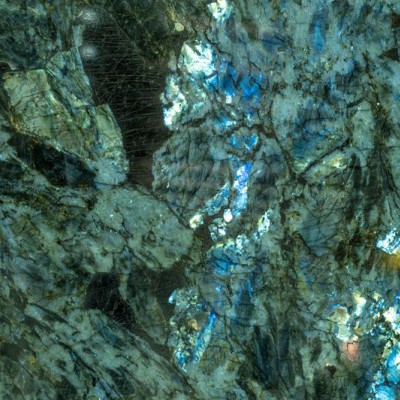 蓝翡翠（拉长石）局部纹理与大板面