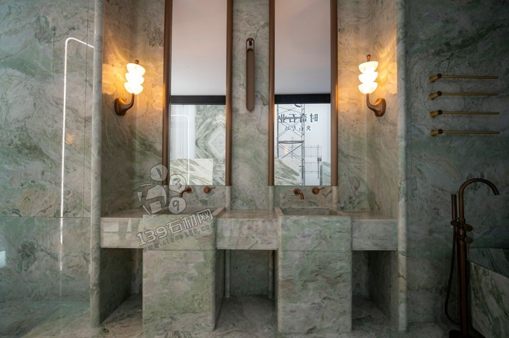 薄荷曼绿奢石展厅应用案例效果实景拍摄